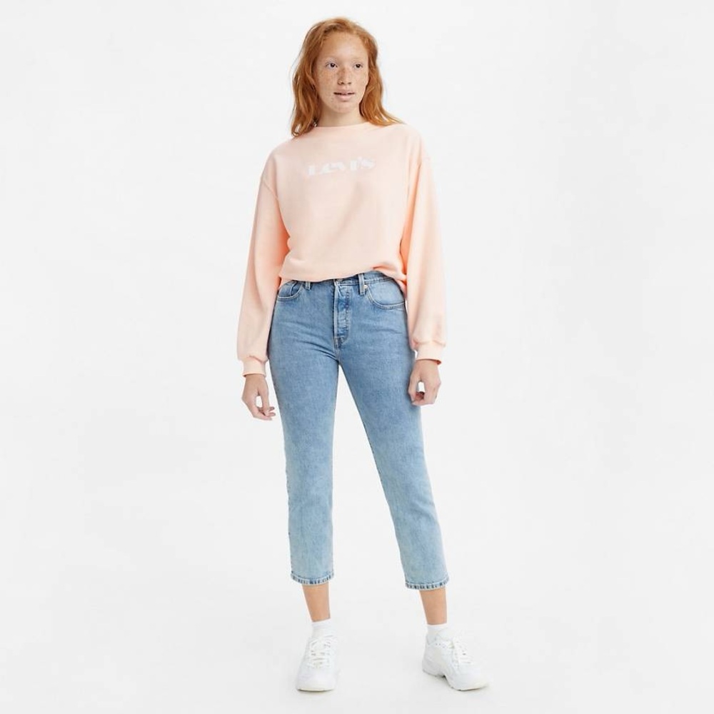 Premium Levi's Levis 501 Crop Light Blue Jeans, size 26